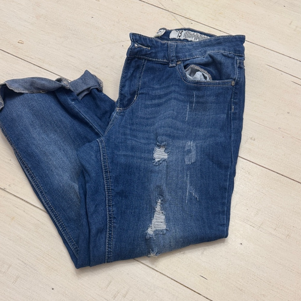 Indigo Rein Light Blue Denim Crop Jeans